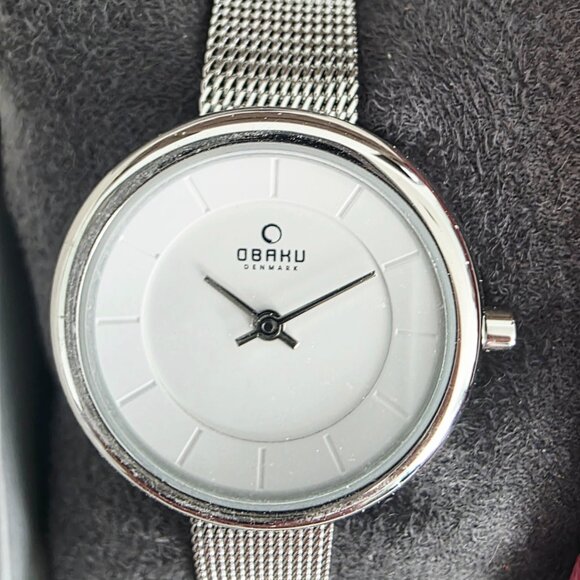 NIB Obaku Denmark Ladies Watch- Silver/Pink Band